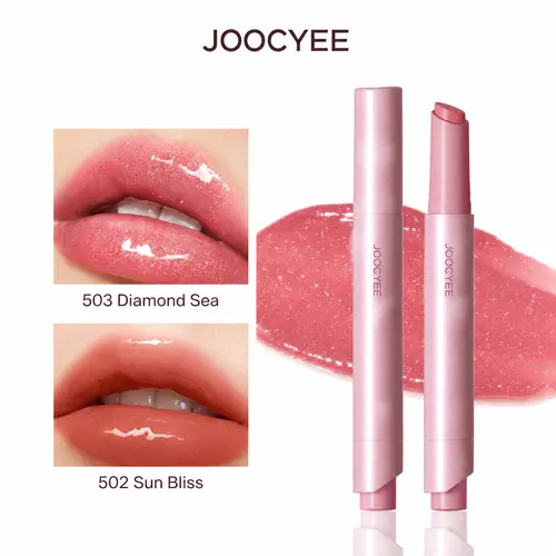 JOOCYEE Lasting Glossy Rouge 2.0 Lip Balm - Glass Shine, #500 Pink Ocean, Hydrates, Blend-Friendly, Transfer-Resistant, 8H Ice Film Color Lock, Camping Essentials, Lip Tint for All Skin Types, Contains Neither Harmful Additives, Moisturizing,Sohochic