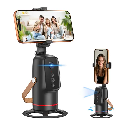 Auto Face Tracking Tripod for Smartphone, Cellphone & Mobile Devices - Gesture Control, 360° Rotatable Phone Camera Mount, Smart Shooting Holder, Phone Accessories for Vlogging Equipment, Live Streaming