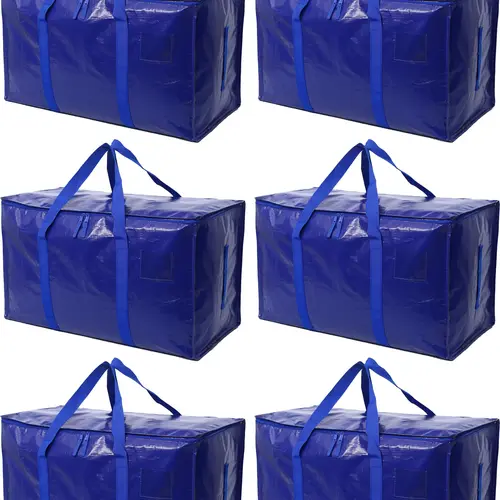 Heavy-Duty Zippered Storage Bag Extra Large Moving Bag w/Handles - Secure Space-Saver for Clothes, Tools & More! frame travel supply big summerwins Durable Pouch Garment Compartment