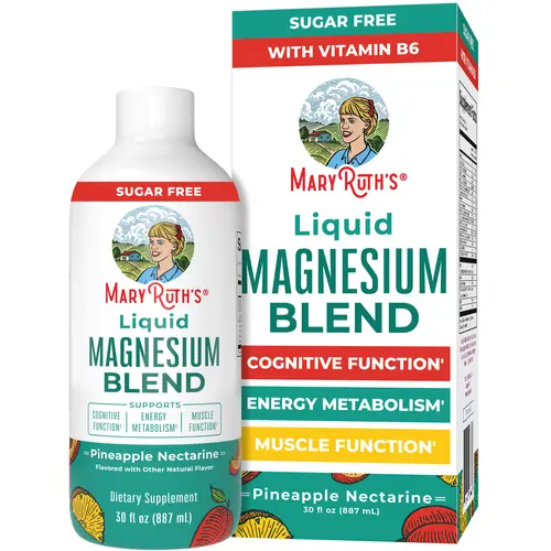 MaryRuth's Liquid Magnesium Supplement - Magnesium Complex – Magnesium Glycinate - Pineapple Nectarine - Cognitive Function - Bone Health - Certified Vegan - 30 oz