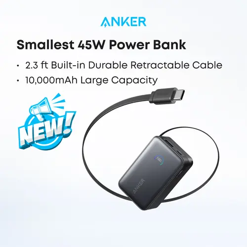 【Nano Power Bank】Anker, 10,000mAh Compact Power Bank with Retractable Cable and 45W Fast Charging, Travel-Ready and Pocket-Friendly, On-the-Go Charging for iPhone 17/16, iPad, Galaxy, Pixel, and More#DealsForYouDays sohochic