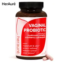 HerAuré Women’s Probiotics - pH Balance, Odor Control, Flora Health, Moisture & Tightening Support, 7 Billion CFU Probiotic, Prebiotic, 7-in-1 Mushroom Blend, Cranberry & Pineapple, Self-Care Gift, Healthcare, beach essentials #backtoschool
