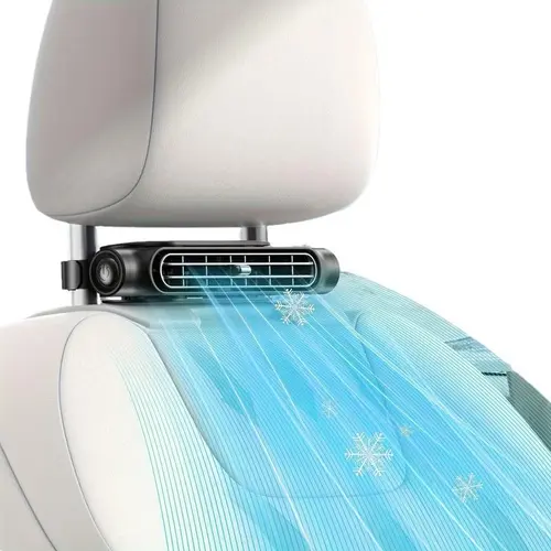 【Summer Survivals】Joytutus Adjustable Car Fan - USB Plug-in, Dual Turbo High Wind Power, 3-Speed Adjustment, Magic Tape Easy Installation, Universal Fit, ABS Material, Black & Brown Portable Auto/Vehicle Cooling Accessories, Portable Fans,car accessories