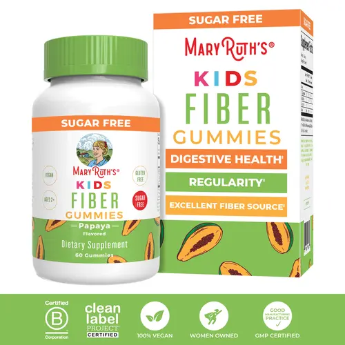 MaryRuth's Fiber Gummies for Kids - 2 Month Supply - Sugar Free - Soluble Fiber Supplement - Gut Health & Digestion Support - Vegan - 60 Count