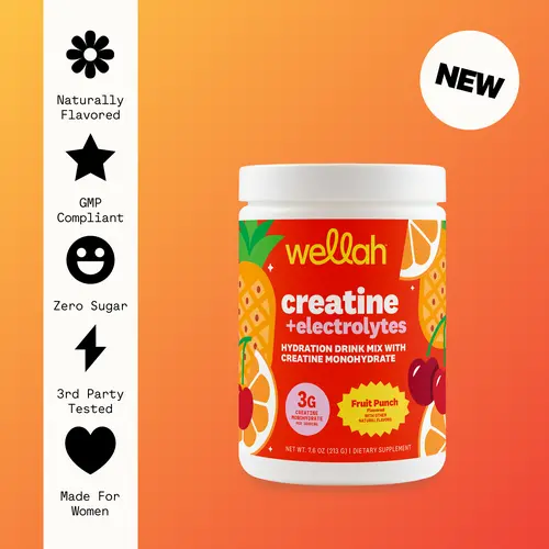 Wellah Creatine + Hydration | 3g Creatine Monohydrate & 1500mg Electrolytes Supplement | 30 Serving