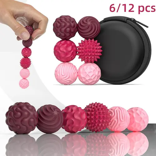 Fidget for Adults,Silicone Magnetic Fidget Balls Set, 6-Count Stress Relief Toys, Stress Relief Tools, Stress Relief Gadgets for Autism & Adhd, Spiky Sensory Stress Reliever Travel Gifts for Teens & Adults