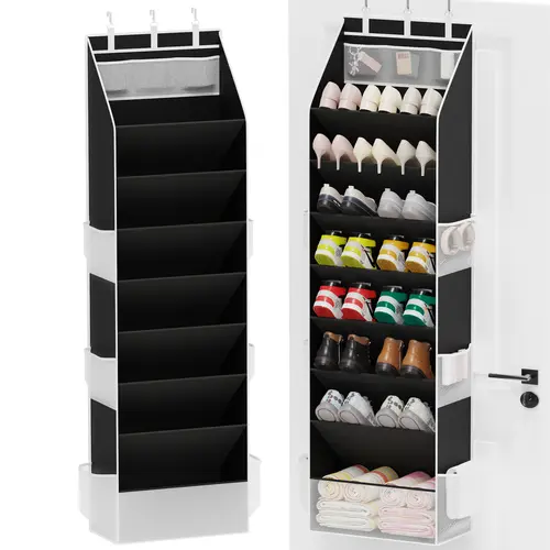 Criusia Over The Door Shoe Organizer Storage with Extra Large Pockets Premium Oxford Fabric for Closet Door Holds 20-22 Pairs of Shoes Easy Access & Versatile Design, Door-Mounted Shoe Storage, Doorway Shoe Racks