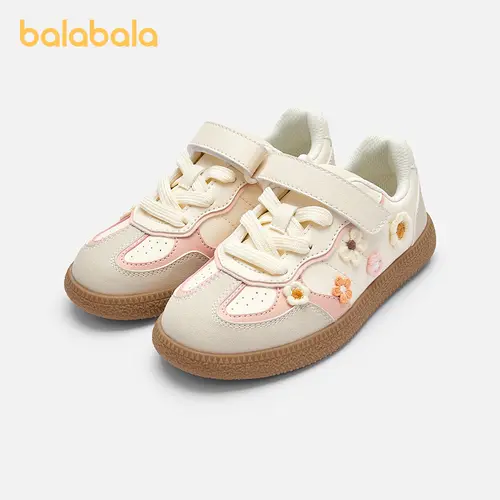 Balabala Girls' Floral Design Trainer Footwear, Casual Trendy Low-Top Synthetic Sneakers with KidFitCheck, Breathable All-Season Flat Round-Toe Shoes for All-Day Wear,sohochic