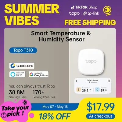TP-Link & Tapo T310 Smart Temperature & Humidity Sensor – Swiss-Made ±0.54 °F / ±3 % RH Accuracy, Real-Time App Alerts, 1-Year CR2450 Battery, Free 2-Year Data Export, Home Automation  #SummerWins #DealsForYouDays,back to school,back to school haul