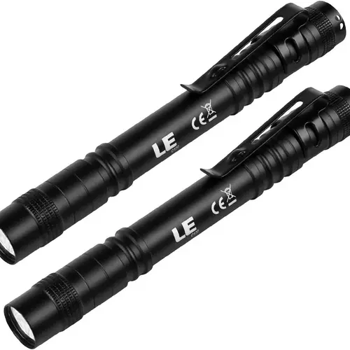 Lighting EVER 2-Pack Handheld Pen Flashlights - High-Powered Compact Handheld Torch with Clip, Lightweight Mini Waterproof Pocket Pen Light, Mechanic Work Accessories, Batteries Included, Birthday Gifts for Him, Cool Gadgets, Unique Gifts For Man,sohochic