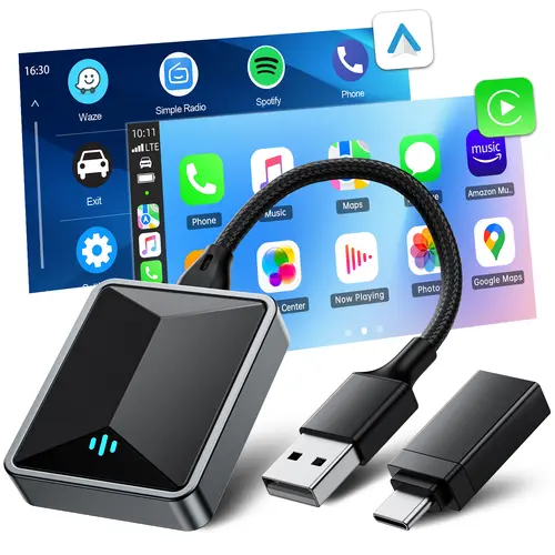 【CHECK COMPATIBILITY】LAMTTO 2026 Wired to Wireless CarPlay Adapter for Car – Converts Factory Wired CarPlay/AA to Wireless – NOT for Video | Cars Accessories for Man and Woman , Bluetooth Car Adapter Audio Accessories, Usb-C Carplay Adapter, toolupgrade