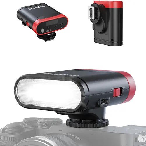 SmallRig RS20 Mini GN12 Speedlite - Camera Accessories, Photography Equipment, Compact Flash Lights for Canon/Sony, 2000mAh Battery, OLED Screen, 8 Levels, 500 Full-Power Bursts, 1.8s Recycle, 6500K, A/M Mode, 1/1-1/128 Power Range, 5374 Model