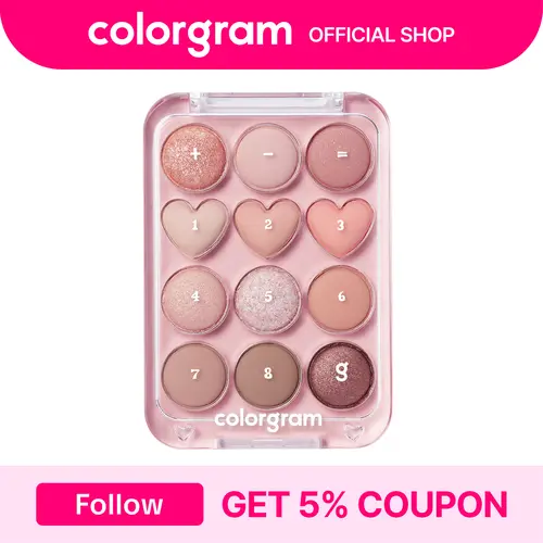 Colorgram Pin Point Eyeshadow Palette – 12 matte & glitter shades for daily k-drama inspired eye makeup I summervibes