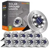 Hoodink Solar Lights Outdoor, Solar Ground Lights for Outside Waterproof, Solar Garden Lights Landscape Lighting for Patio Pathway Lawn Yard Deck Driveway Walkway, Cold White,dorm essentials,home decor,home essentials,camping essentials,sohochic