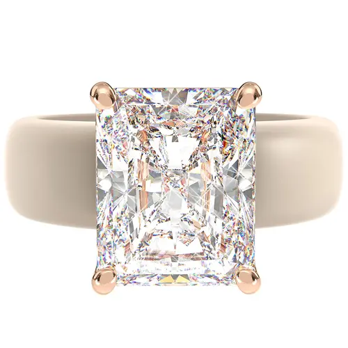 Rinfit Silicone Ring for Women, 10x8mm Emerald Cut CZ, Patented Design, GlowStone Collection