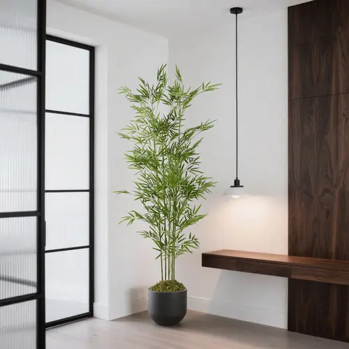 Artificial Bamboo Tree 6/5/4 Feet Tall Imitation Silk Plant Lifelike Fake Bamboo Tree Leaves Realistic Suitable for Home Office Indoor and Outdoor Decoration