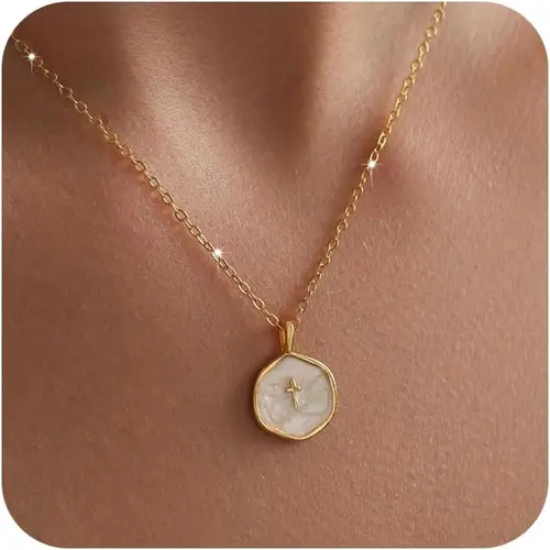 Tewiky 14K Gold Plated Cross Necklace for Women - Dainty Simple Gold Plated Cross Pendant, Elegant & Hypoallergenic Brass Jewelry for Mother's Day Gifts