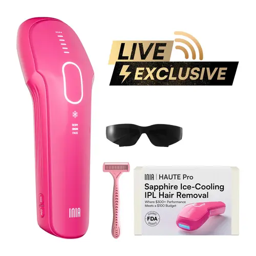 【LIVE EXCLUSIVE】INIA HAUTE Pro Sapphire Ice-Cooling IPL Hair Removal Device – Painless, FDA Cleared, Full Body & Bikini Use, Long-Lasting Results for Women & Men, 2-Year Warranty – Stay Cool & Smooth This Summer，Summer Beauty Gift Ideas,sohochic