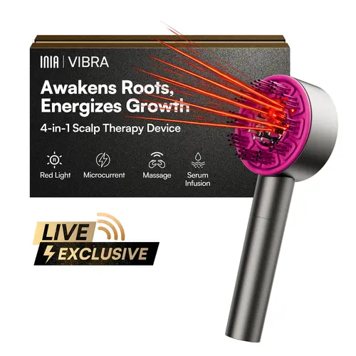 【LIVE EXCLUSIVE】INIA VIBRA 4-in-1 Scalp Therapy Device, Red Light, Microcurrent, Massage, Serum Infusion, Scalp Massager Beauty Device, Waterproof & Wet/Dry Use, Perfect Holiday Gift,Summer Beauty Gift Ideas, Scalp Stimulator, 4‑In‑1 Scalp Care,sohochic