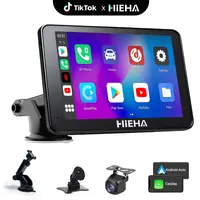 HiEHA 7-in Carplay Radio Touchscreen - Wireless CarPlay Stereo, Android Auto Ready Portable Unit, 12-24V, GPS Navigation, FM Transmitter, AUX Stereo Input, Bluetooth 5.2, Voice Control, Mirror Link Support, HD1080P, Backup Camera Compatible