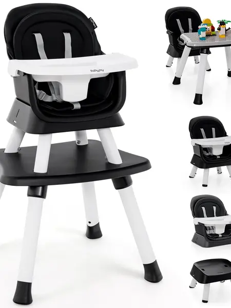 Baby High Chair, Convertible Highchair for Babies & Toddlers | Booster Seat | Table and Chair Set | Infant Feeding Chair with Safety Harness, Removable Tray,Christmas Festival Gift