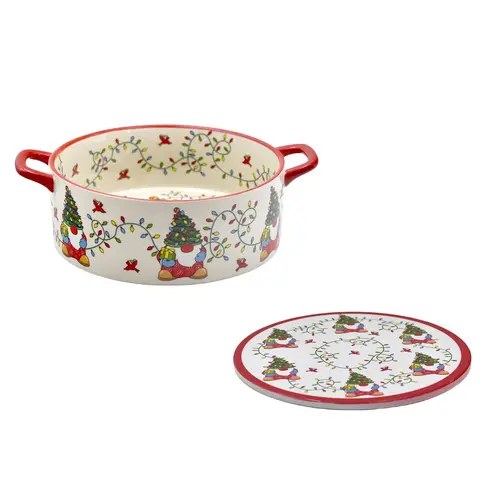 Temp-tations Seasonal 2.75-qt Shallow Dish with Trivet