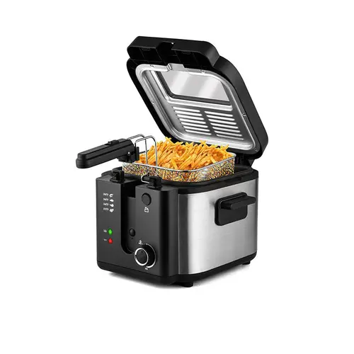 【Spotlight Day】SUSTEAS Electric Deep Fryer with Basket, Multiple Sizes, Nonstick Interior, Removable Lid with Viewing Window, Adjustable Temperature Control, Fast Heating, Perfect for Home, Back-to-School & Gifting,sohochic