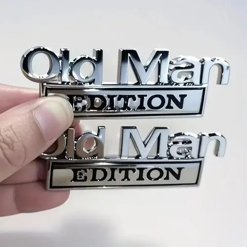 "Old Man Edition" Water Resistant 3D Emblem Badge - Car Vehicle Decoration, Decals Stickers, Truck Accessories, Funny Dad Gift, Compatible with SUVs, Motorcycles, Stickers for Cars