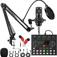 Safring Podcast Equipment Bundle with BM800 Mic DJ Mixer Effects & Voice Changer, Live Sound Card Audio Mixer, Condenser usb Microphone Recording Studio Package for Live Streaming/Gaming/Podcast/Recording/Vocal/Game Voice/YouTube desk clamp  #Summervibes