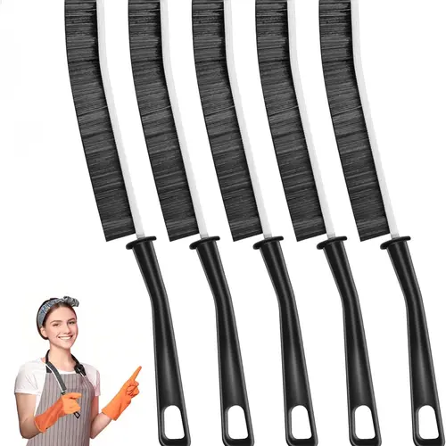 Mom's Ultimate Crevice Cleaner Pack - 5 Multifunctional Hard Bristle Brushes for Tile Grout, Window Tracks & Hidden Grime Home Tools Gadgets Handle Cleaning,Multifunctional Gap Scrub,  Bathroom Cleaner Tools for Household Use,brush pro Hardware Hammer sum
