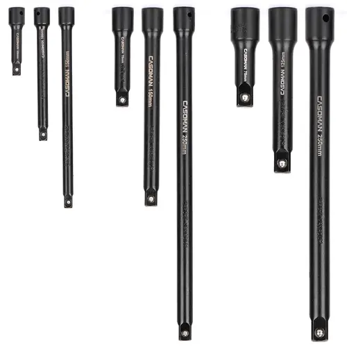 CASOMAN 9-Piece Heavy Duty Wrench Extension Bars Set - Chrome Vanadium Steel, Black Phosphate Finish, Versatile Sizes 1/4", 3/8", 1/2" Drives, Mechanic Tools for DIY Enthusiasts Maintenance #toolupgrade