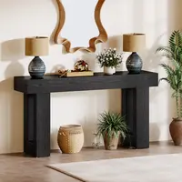 [Summervibes] Tribesigns 63-Inch Long French Country Style Wooden Sofa Table for Living Room & Entryway Natural Finish Modern Farmhouse Decor with Sturdy MDF Construction & Foot Pads for Stability