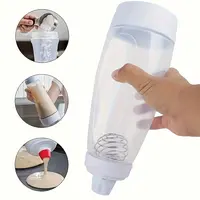 Handheld 4.5 Cups Pancake Batter Dispenser with Scale, Blender Balls & Smooth Pour - Practical Kitchen Utensils Accessories, Batter Mixing Squeezer Bottle for Cupcakes, Muffins, Home Baking Use, Handheld Bottle Keeps Prep Simple
