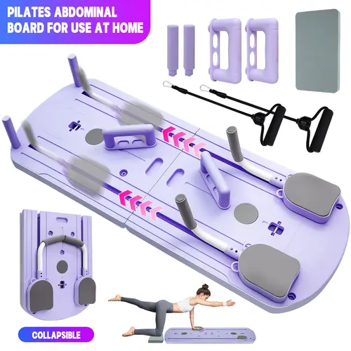 Summerwins 8-in-1 Multi-Functional Foldable Pilates Board - Nonslip, 24 Nonslip Feet, Home Gym Accessories, Small-Space Fit, Compact Folds, Bedroom Core Training Fitness Equipment