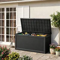 320 Gal All-Weather Resin Outdoor Storage Deck Box - Organize Patio Furniture Cushions, Garden Tools, Fadesafe Finish, Waterproof, Patio Surface Storage & Seat That Doubles as Table, Summervibes