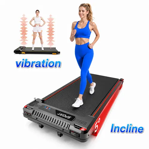 3-in-1 Remote Controlled Incline Walking Treadmill - 2.5HP Sturdy Under Desk Portable Walking Pad with Soothing Massage, 330 Lbs Capacity, LED Display, Cardio at Home Gym Equipment for Workout Use, Remote Controlled Treadmill, Compact