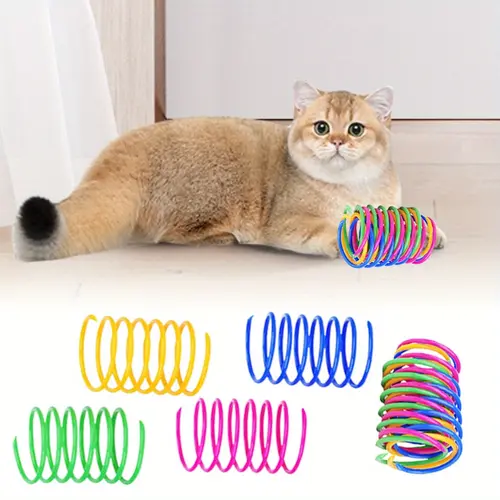 40PCS Colorful Spiral Spring Cat Toys - Durable Interactive Bouncing Toys for Indoor Play,Attract Kittens with Vibrant Colors,Perfect for Hunting, Pouncing, and Biting - Indoor Cat Entertainment tools