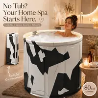 Modern Foldable Non-Inflatable Deep Soak Bathtub for Adults - Thick Thermal Foam for Temperature Retention, Quick-Opening No-Installation Design, Fits Shower Stalls, 31.5in*25.98in, 160cm Hexagon Cartoon Travel Tub for Home Use