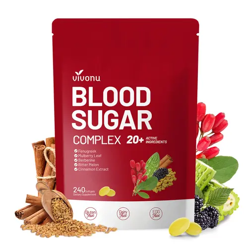 【FINAL DEAL】VIVONU BLOOD SUGAR COMPLEX –Blood Sugar Balance | Antioxidant Support | Metabolic Support | Enhanced Absorption | Bitter Melon + Turmeric + Cinnamon + Mulberry Leaf + Berberine + Fenugreek | 240 Capsules per Bag