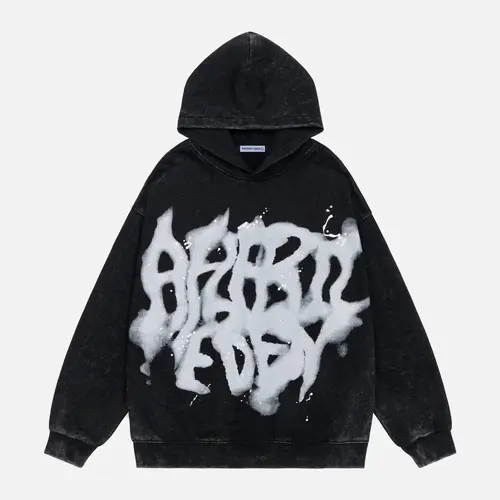 Aelfric Eden Graphic Hoodies Abstract Print Washed Hoodie Long Sleeve Acid Washed Hooded Sweatshirts Trendy Y2k Tops,clothes for back to school,first day of school outfits,sohochic
