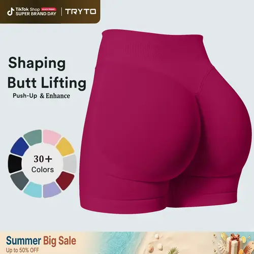 TRYTO Impact Shorts Fitness Sportswear Women Hidden Scrunch Activewear Compression Gymwear Workout Comfortable High Stretch Skinny Shorts Invisable Butt Lifting Seamless #BackToSchool