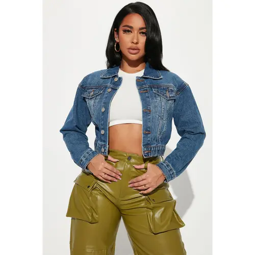 Out Of Time Denim Bomber Jacket - Dark Wash