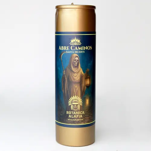 Santa Muerte Open Roads Natural Soy Candle - 100% Ritualized Soy Wax, Clarity Support, Durable Home Decor Candle - Botanica Alafia