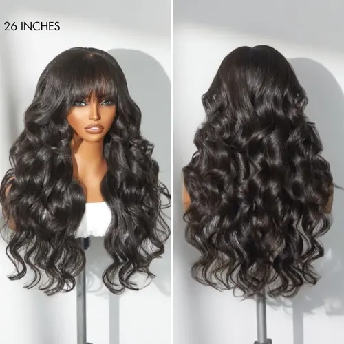Luvme All-Day Comfort™ Wig Loose Body Wave Glueless 7x6 Closure HD Lace Human Hair Wig with Bangs Pre-Cut Lace[LIVE]