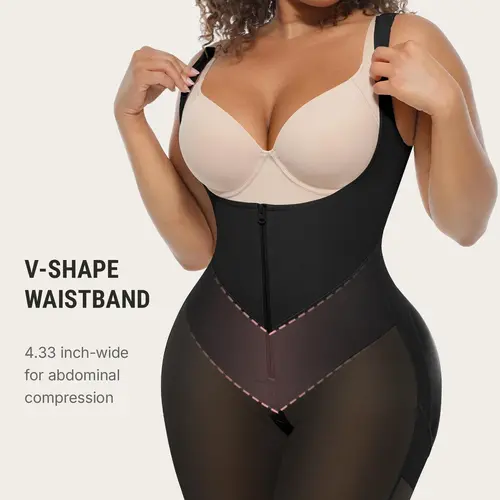 FeelinGirl FeelVibe V-shaped Fajas Colombianas Shapewear Butt Lifter Bodysuit with Zipper Crotch Plus Size Smooth Compression # tim tok shop black friday newarrivals SohoChic