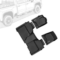 【toolupgrade】OEDRO TPE Floor Mats fits 2014-2018 Chevy Silverado / GMC Sierra 1500 Crew Cab, 2015-2019 Chevy Silverado / GMC Sierra 2500HD 3500HD, All Weather, Waterproof