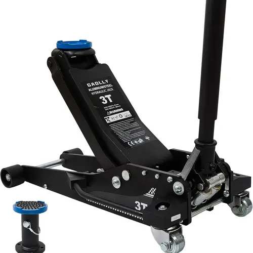 Father's Day Gift 3 Ton Floor Jack for SUV & Low Profile Cars - Aluminum/Steel Dual Piston Quick Lift Pump - 2.95" to 27.5" Lifting Range - Fits Sports Cars, Coupes, Trucks, ATVs - Safety Release Valve (Black)