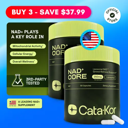 2x Cata-Kor NAD+ Core - NAD Supplement - 120 Capsules Healthcare Wellness Vitamins Liposomal