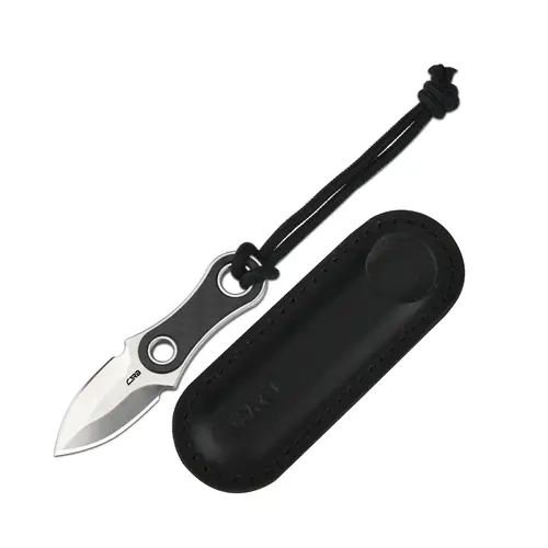 CJRB Knap Fixed Blade Knife with Sheath, 1.18'' AR-RPM9 Powder Steel (HRC59-61 Steel) Blade, 0.52oz Mini Carbon Fiber Grip, Corrosion-Resist PVD, EDC Survival Gear for Men Outdoor Camping Fathersday Gift,toolupgrade