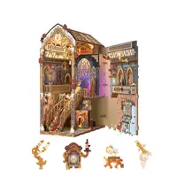 Tonecheer Adult Wood DIY 3D Puzzle Book Nook Hobbies Kit - Miniature Furniture Bookend with Dust Cover, LED Lights, Touch Switch, Creative Craft Supplies, Easy Bookshelf Decor, Whimsical Gift,sohochic